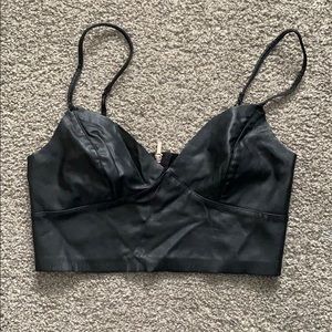 Leather crop top